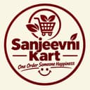 Sanjeevni Kart logo — shopping cart with leaves and tagline One Order Someone Happiness